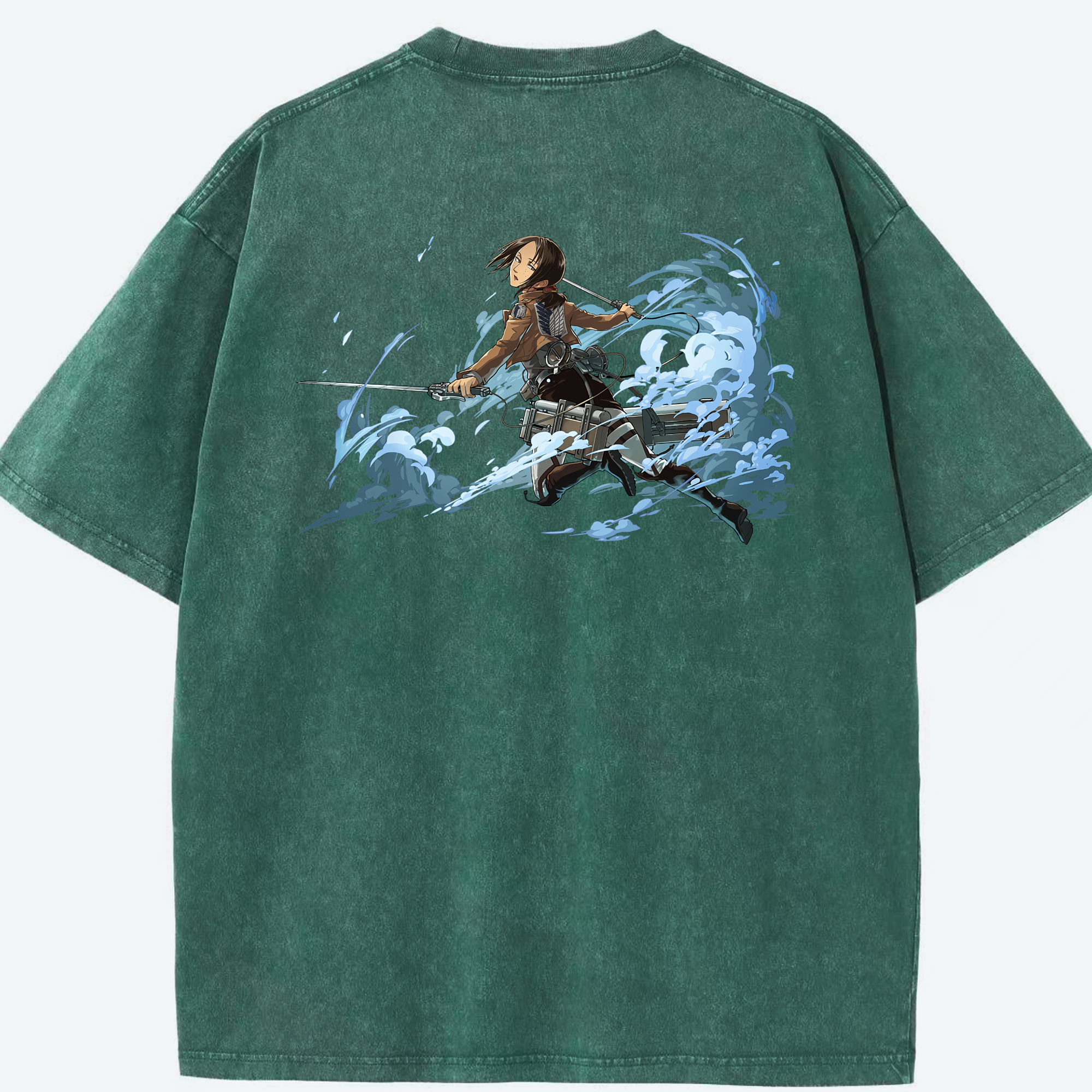 （画像用） 進撃の巨人 Attack on Titan 綿100% ヴィンテージ風 半袖Tシャツ（背面プリント）
